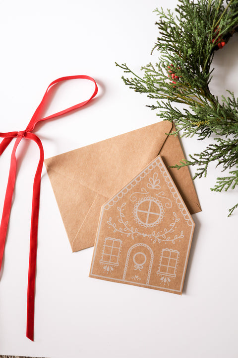 Gingerbread House Greeting Cards - Set of 5